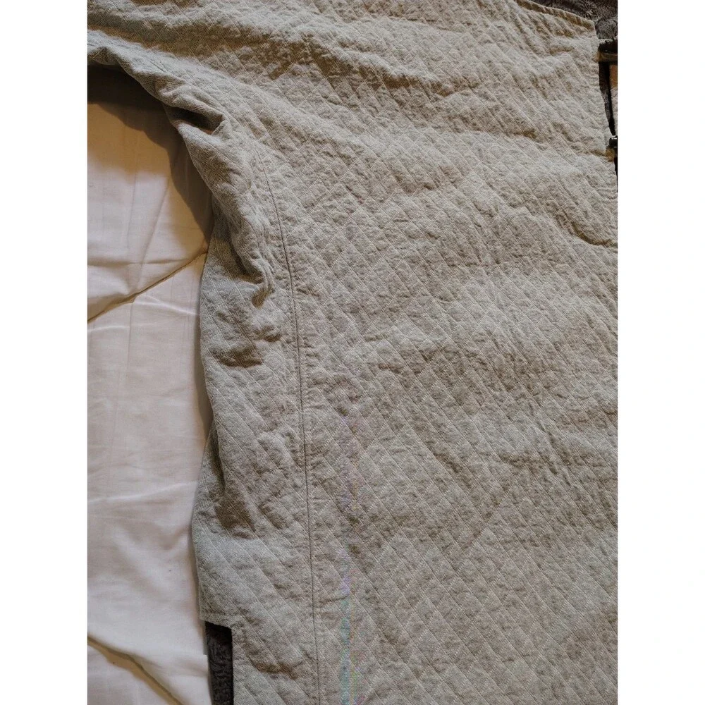 Artisan Reversible Quilted Jacket Wooden Toggle Button Openwork Seam Top L XL